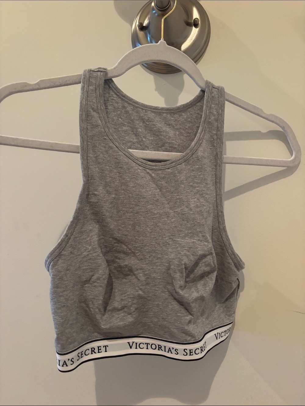Victoria's Secret Gray Logo Elastic Sports Bralette
